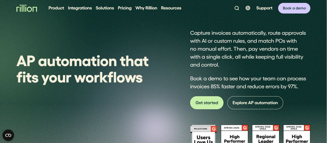 Rillion - AI-powered invoice automation for multi-entity finance teams