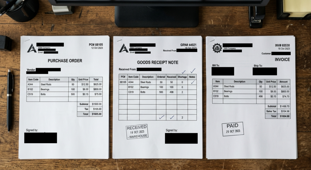 three-way matching in Accounts Payable